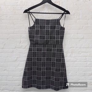 STREETWEAR SOCIETY Plaid Adjustable Sleeveless Full Skirt Dress